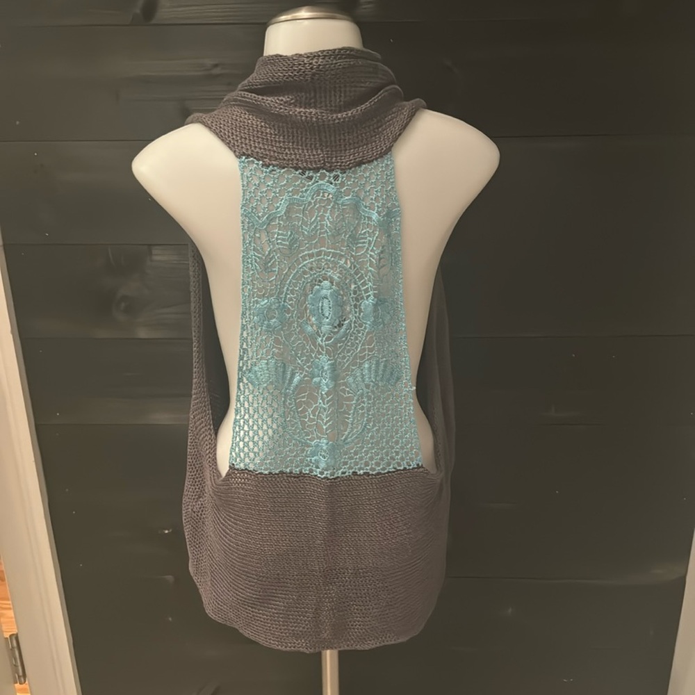 ANTHROPOLOGIE‎ NEW Knitted & Knotted Vest Linen Blend Crochet